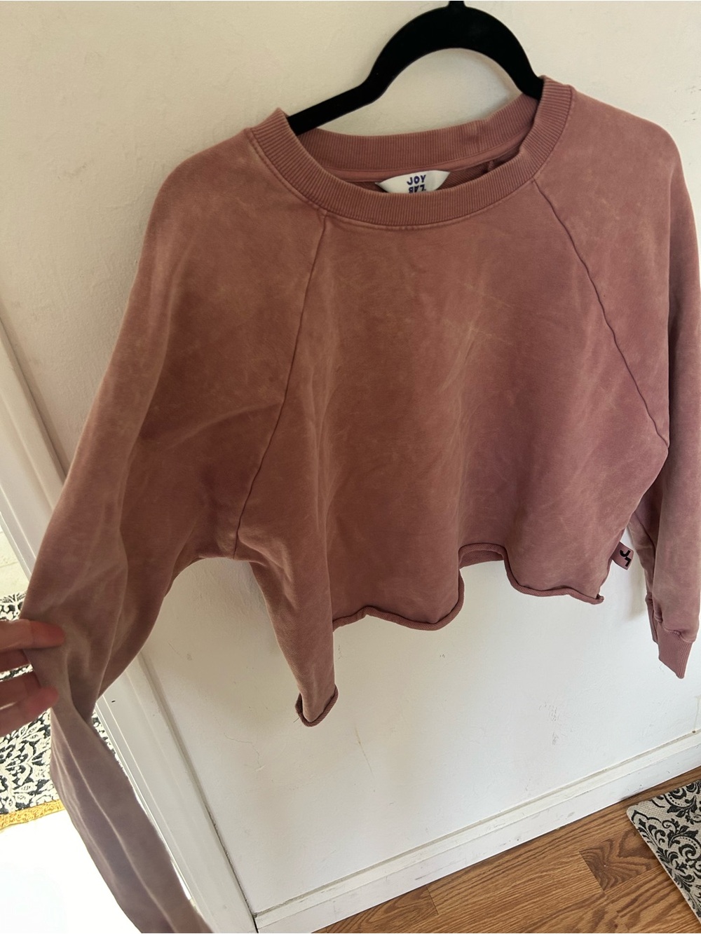 Joy Lab mauve sporty Rose Cropped Crewneck Sweatshirt - Women's - Picture 2 of 7